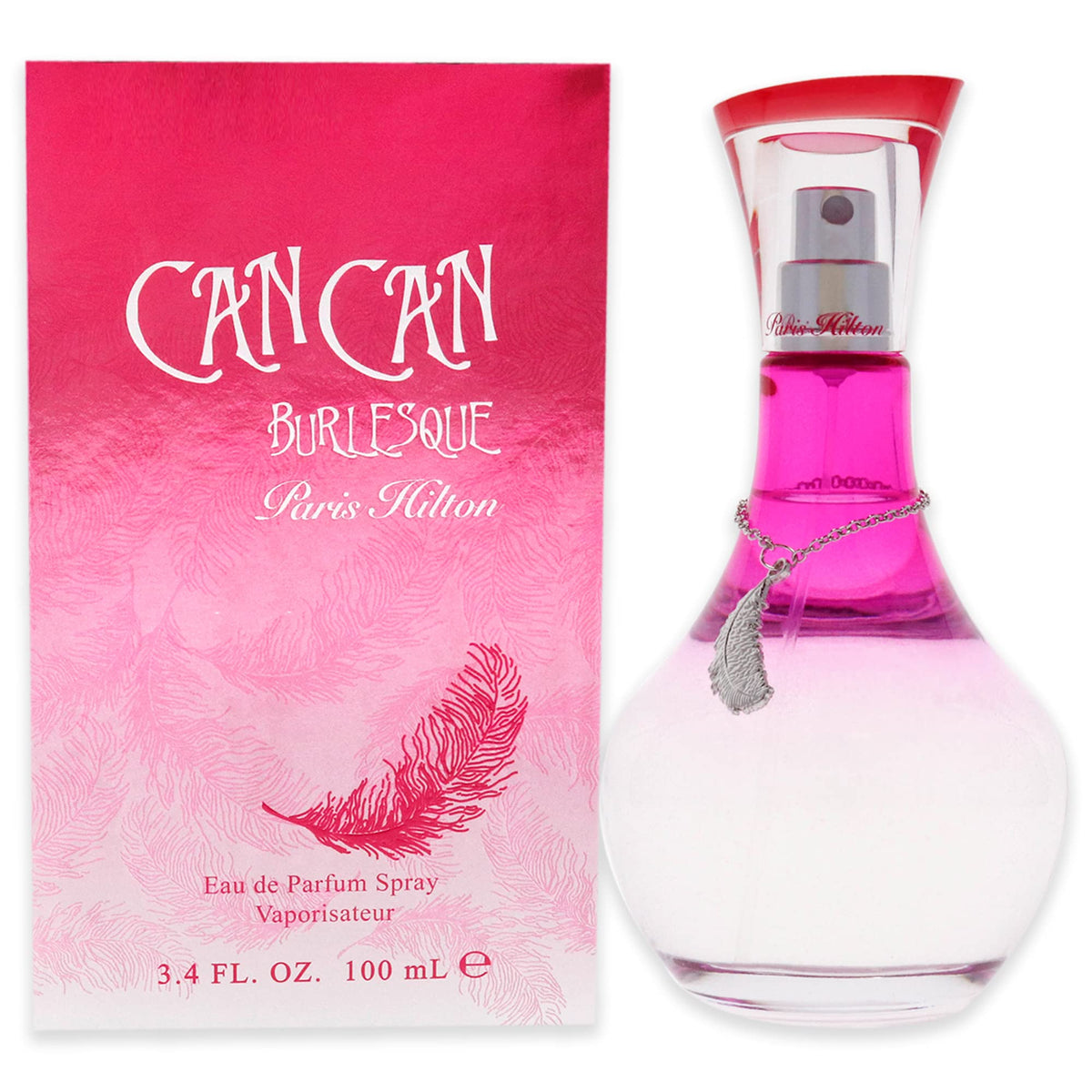 Paris Hilton Can Can Burlesque bottle close-up, ideal for bold evening wear.