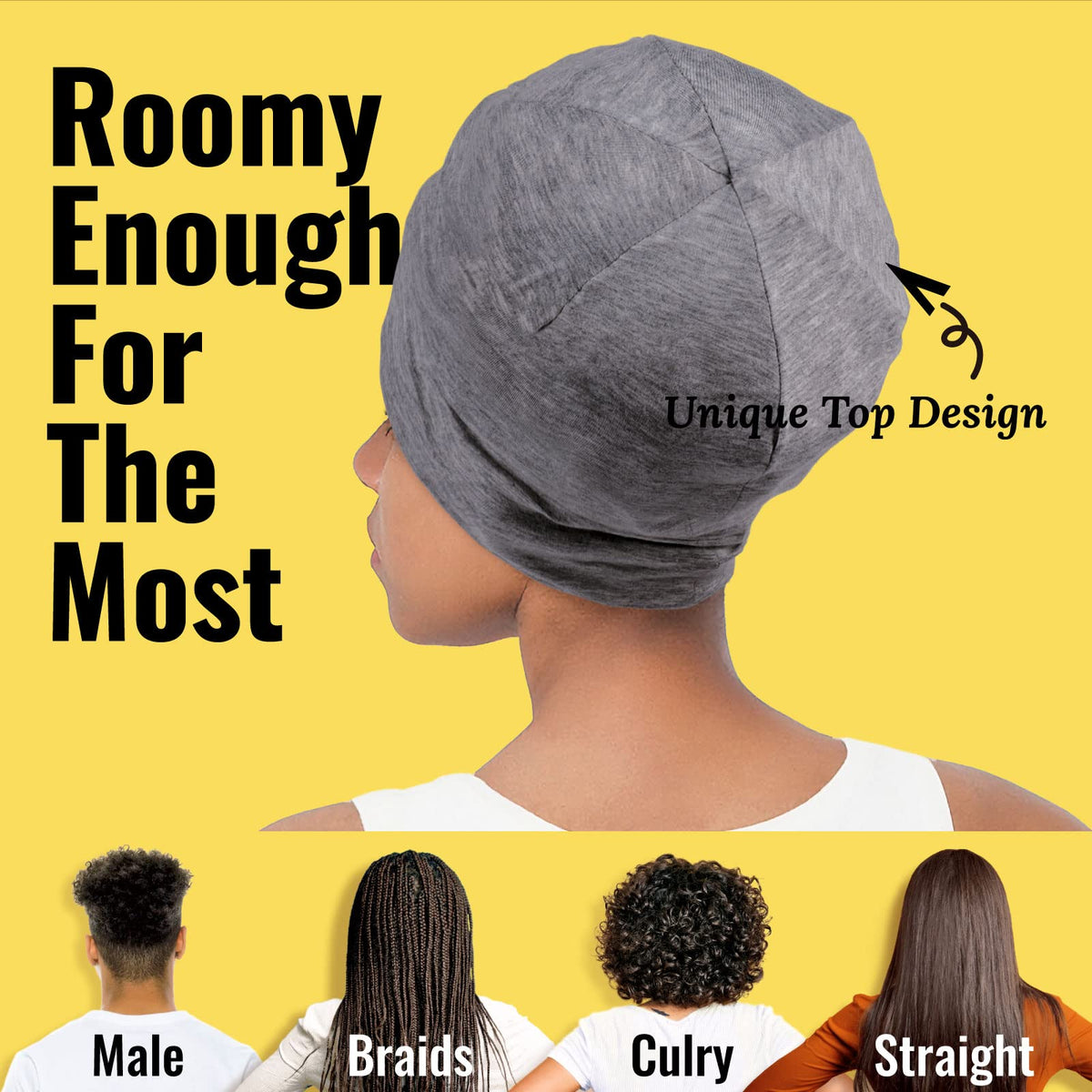PARISBELLA protects braids and curls with satin-friendly cap.