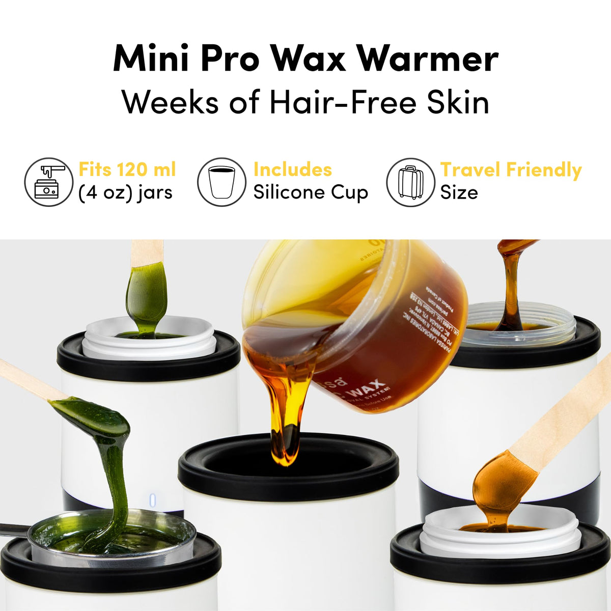 Parissa mini wax warmer with indicator light signals ready-to-use sessions.