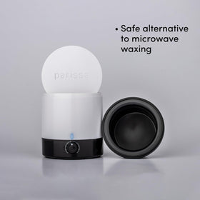 Parissa mini wax warmer provides thermostat control for consistent heating.