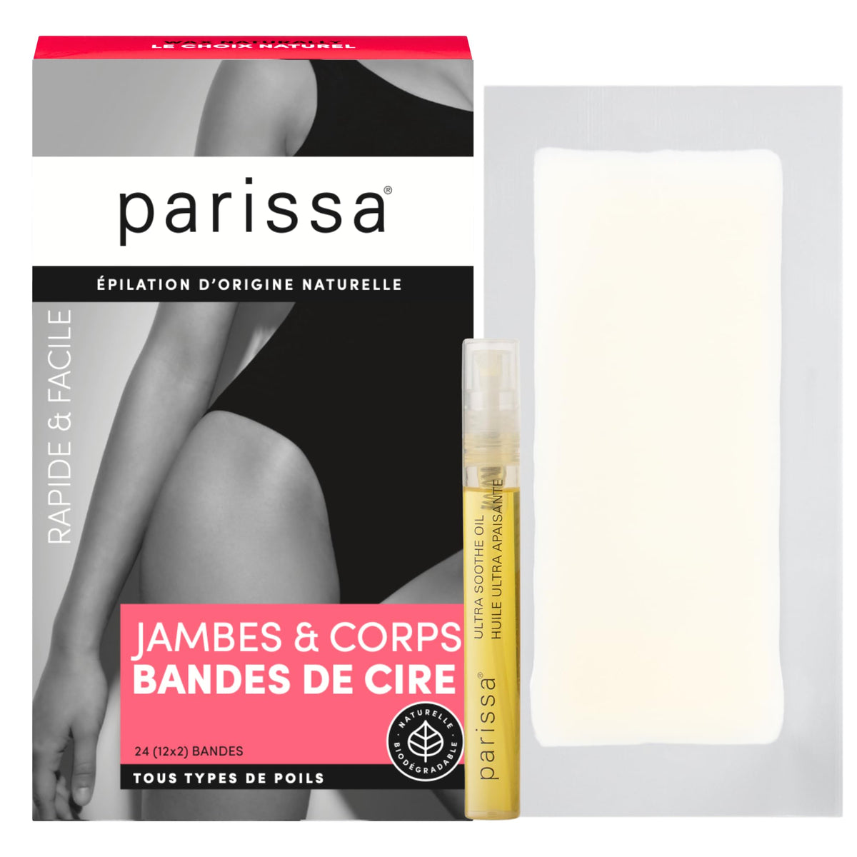 Parissa ready-to-use wax strips enabling fast, mess-free application.