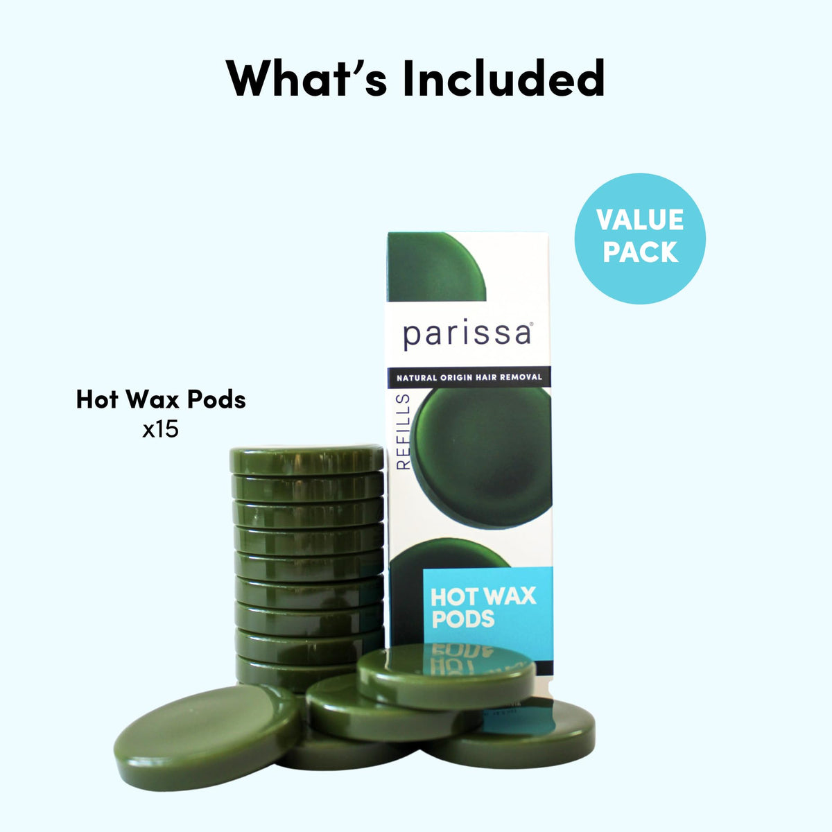 Parissa 15-pack refill pods offer a cost-efficient option for backbar use.