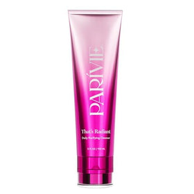 Parívie That’s Radiant Daily Purifying Cleanser bottle shows makeup removal and gentle cleansing