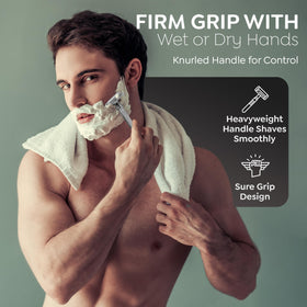 Includes Parker premium blades to start traditional wet shaving immediately.
