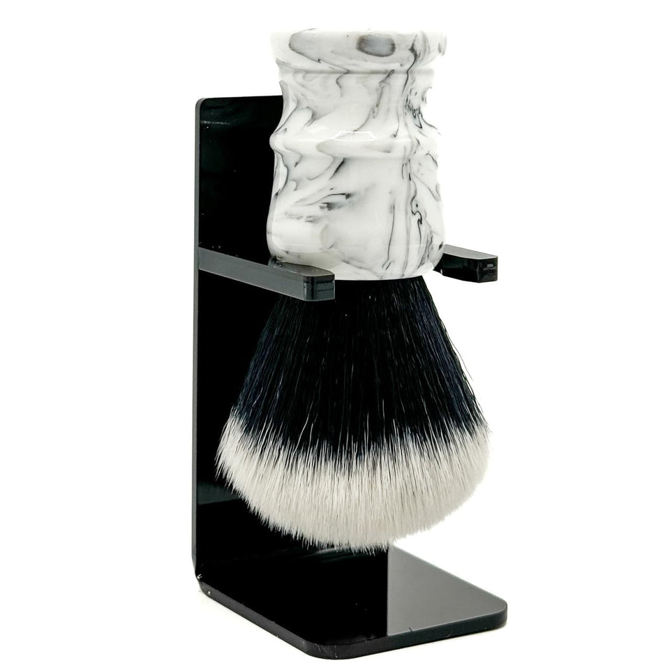 Parker Arctic Storm brush bristles close-up highlighting dense, ultra-soft 26mm knot for rich lather.