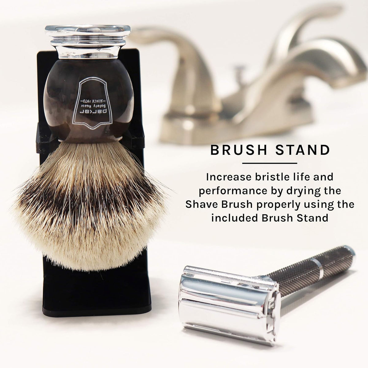 Parker Silvertip Badger Brush 22mm knot ideal for bowl or face lather.