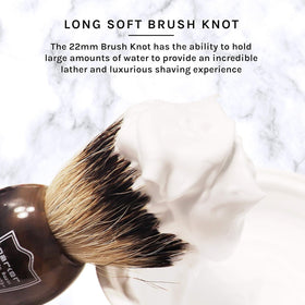 Parker Silvertip Badger Brush dense knot boosts shaving ritual.