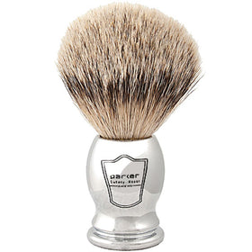 Parker 100% SILVERTIP Badger Brush with chrome handle for luxurious lather.