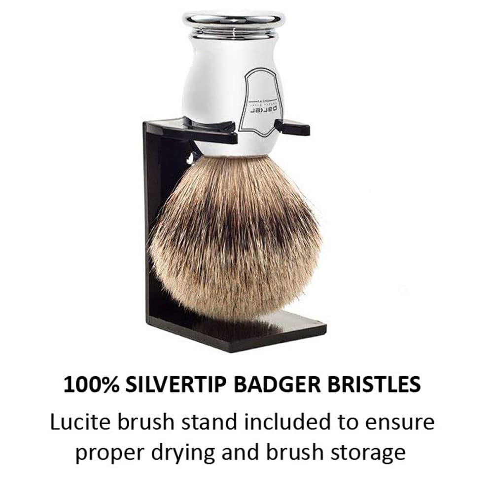 Parker 100% SILVERTIP Badger Brush in action during a shave.
