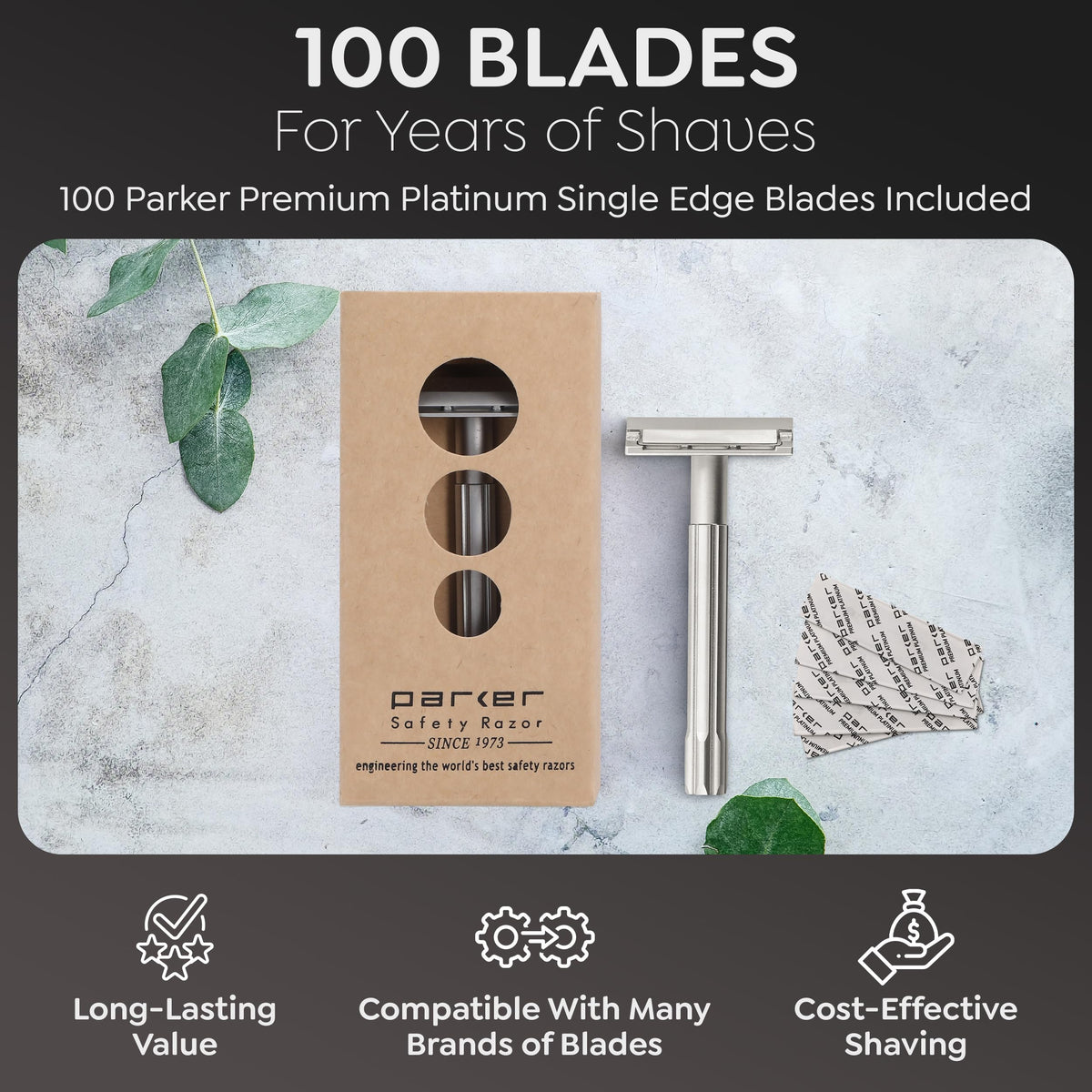 Parker SoloEdge includes 100 pre-cut half blades.