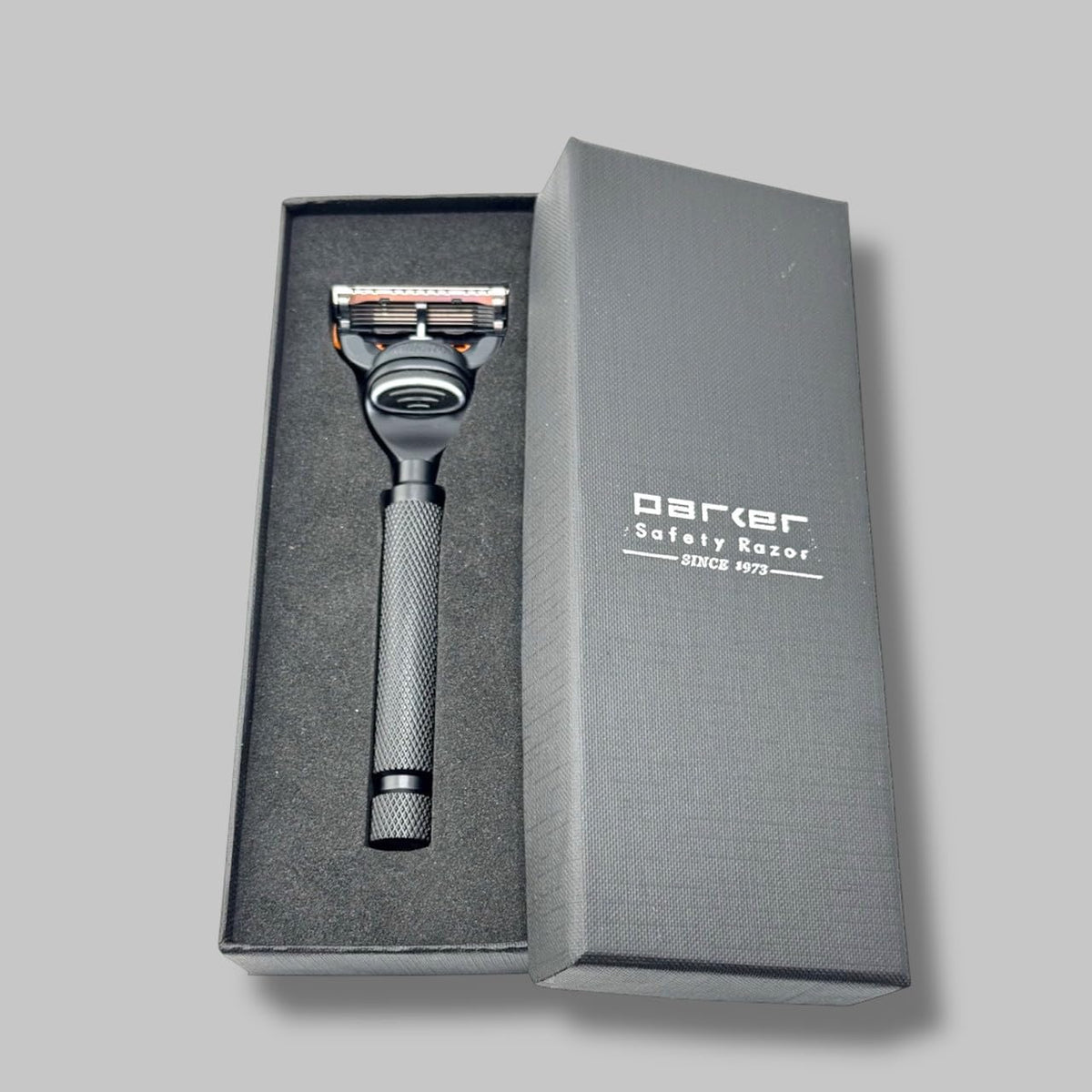 Parker textured chrome grip remains secure on wet hands.