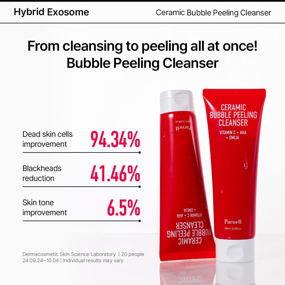 Parnell AHA Omija Bubble Cleanser targets pores for clearer-looking skin.