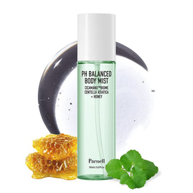 Parnell Cicamanu body mist with 360° spray for easy back and chest application.
