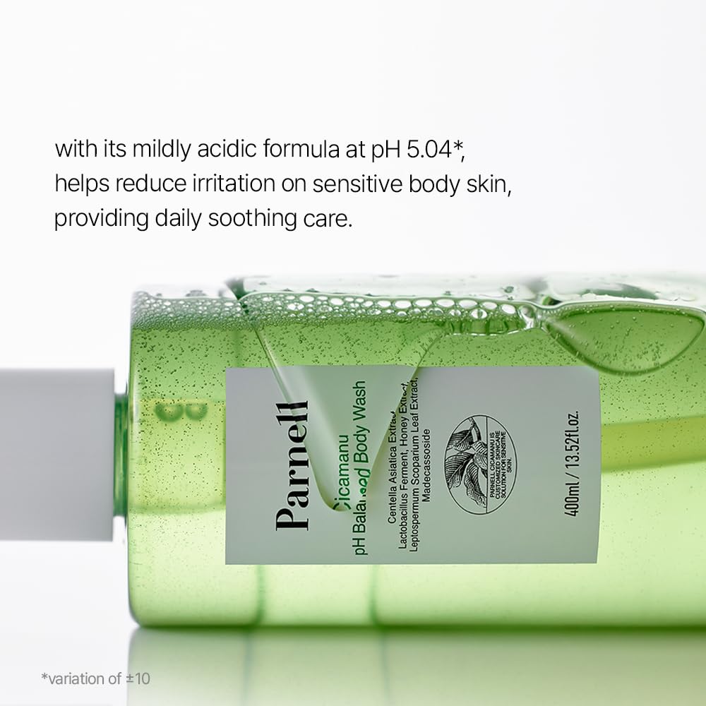 Parnell Cicamanu rinse splash showing clean lather and refreshing herbal scent