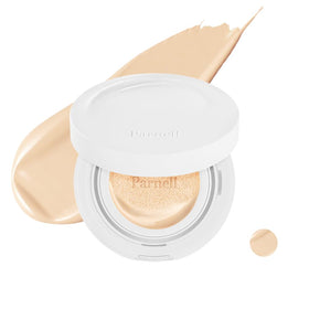 Parnell Cicamanu Serum Cushion bottle pour reveals lightweight, breathable coverage for daily wear.