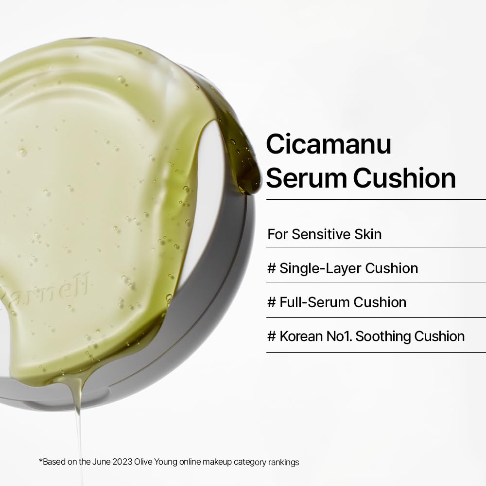 Compact with mirror for on-the-go hydration touch-ups using Cicamanu Cushion.