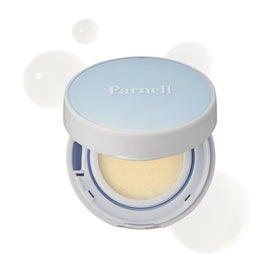 Parnell Glacial Biome Water No-Sebum Cushion bottle shows cooling hydration for shine control