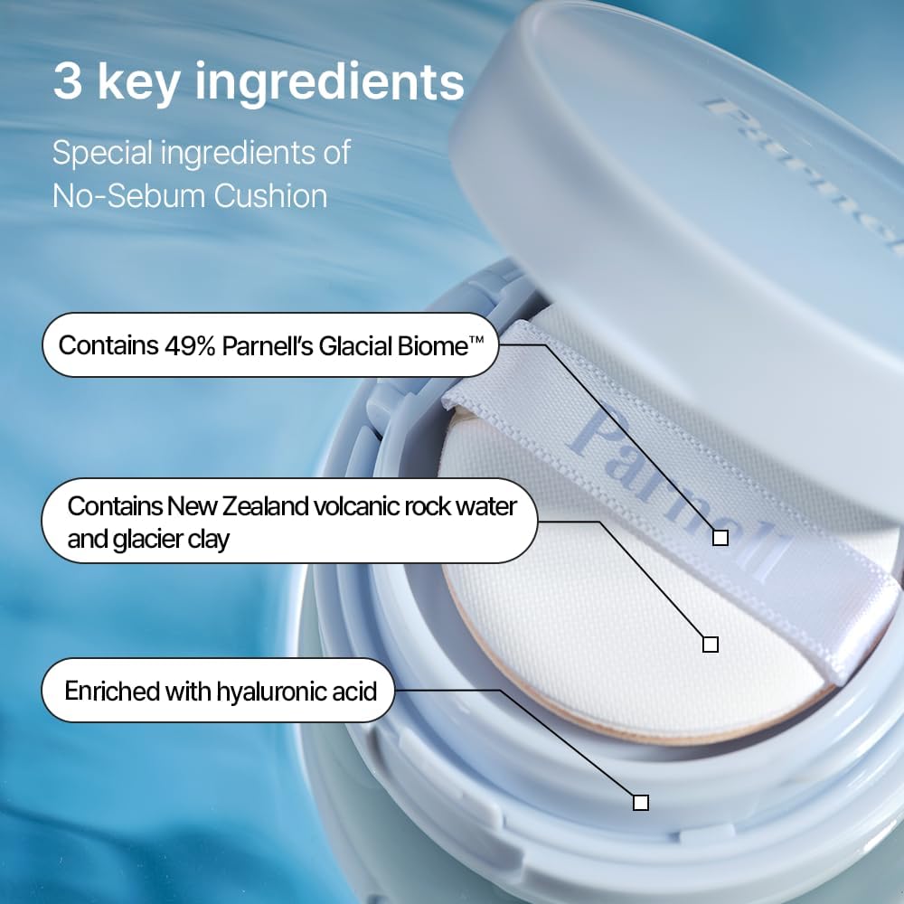 Parnell Glacial Biome Water No-Sebum Cushion cooling effect on the skin