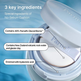 Parnell Glacial Biome Water No-Sebum Cushion cooling effect on the skin