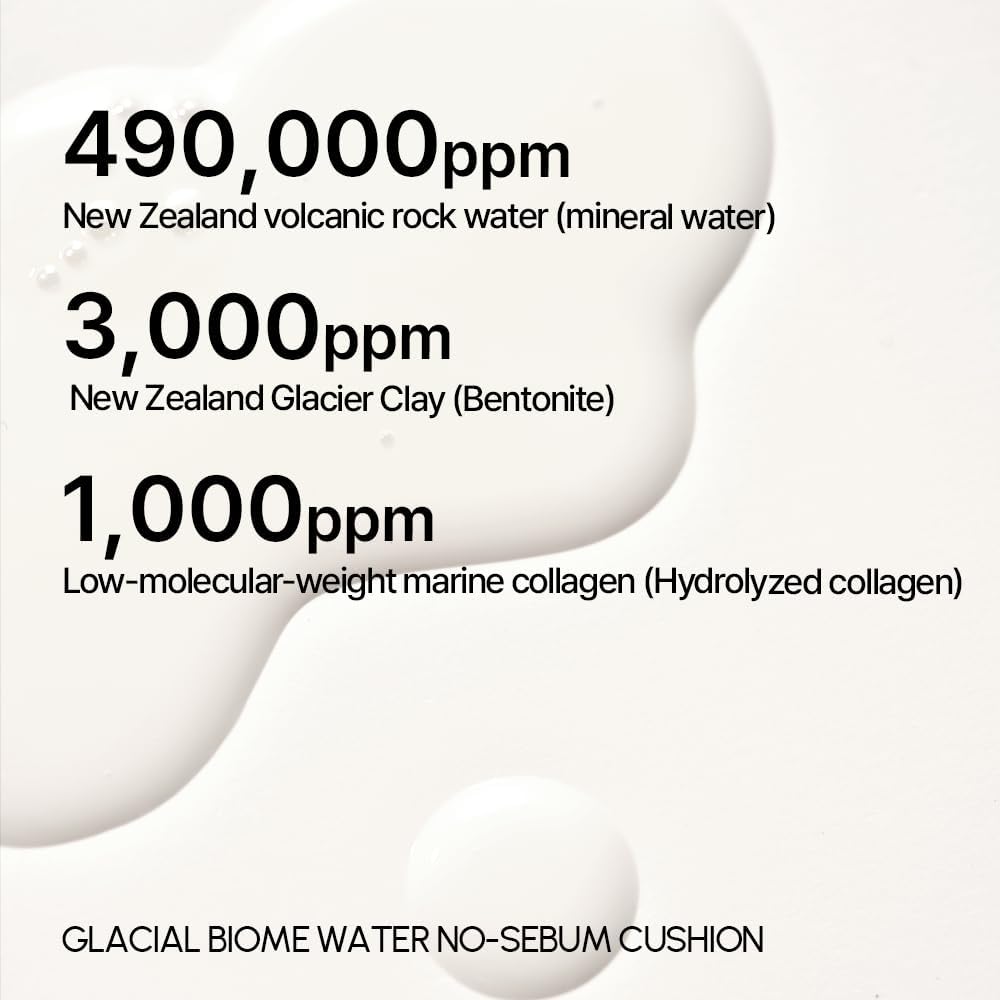 Parnell Glacial Biome Water No-Sebum Cushion for midday touch-ups and refreshing skin