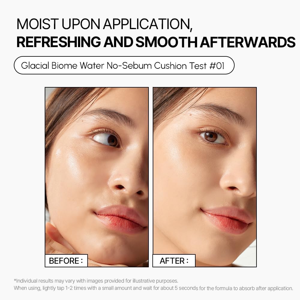 Parnell Glacial Biome Water No-Sebum Cushion used as a primer for hydrated makeup
