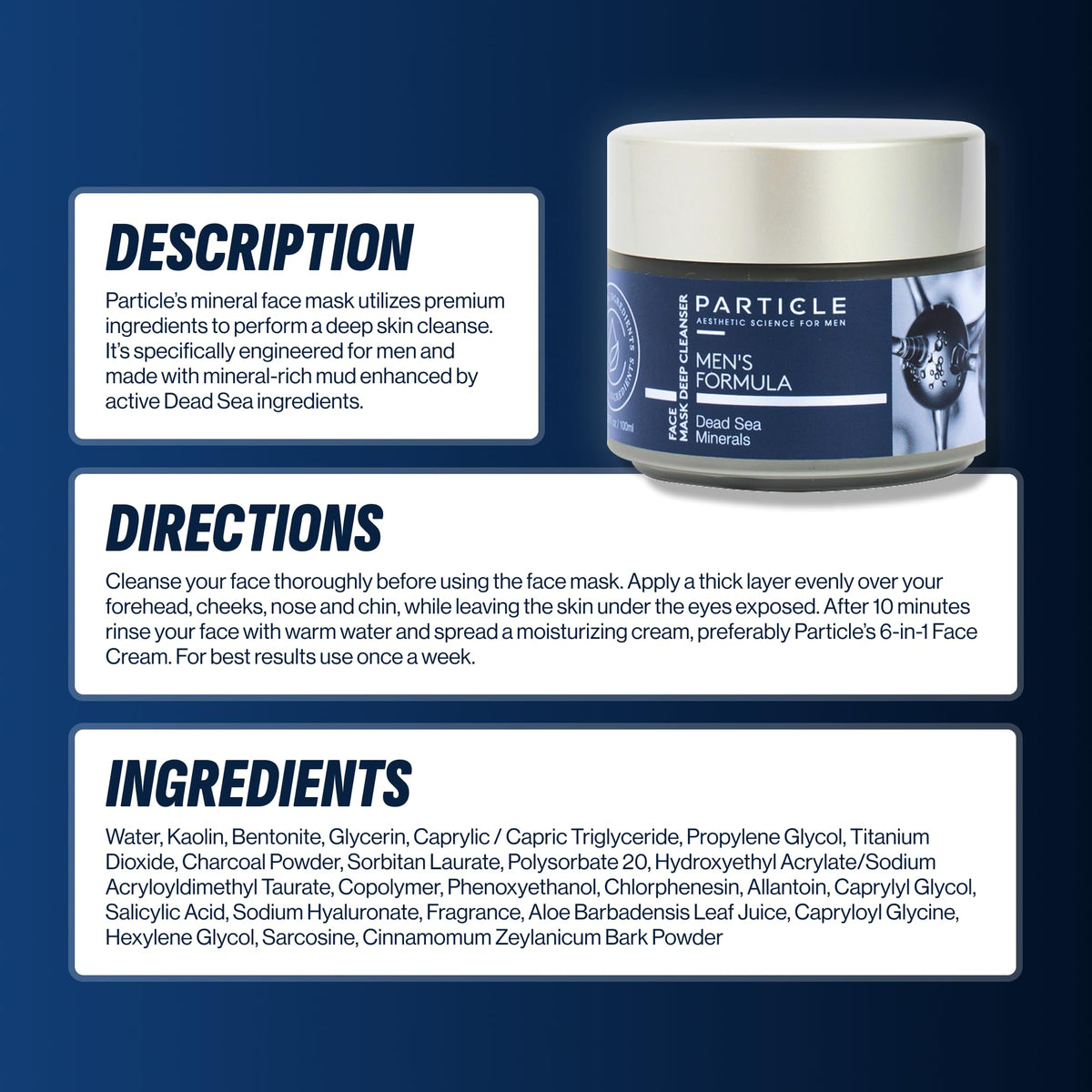 Particle Mineral Face Mask after use reveals smoother, more balanced skin