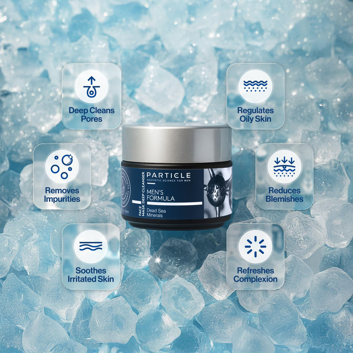 Particle Mineral Face Mask texture during application for a refreshing, purifying feel
