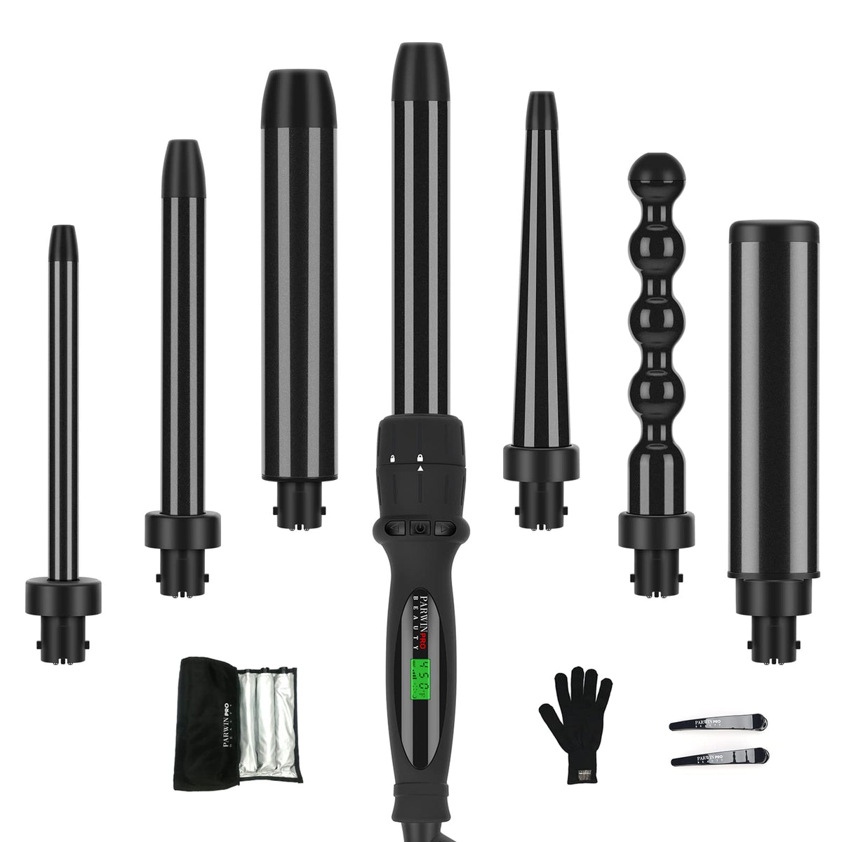 PARWIN PRO BEAUTY 7-in-1 curling wand small barrel for tight, defined curls and shine