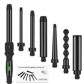Parwin Pro Beauty 7-in-1 curl wand set front view for fast versatile curls.