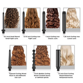 Parwin Pro Beauty interchangeable barrels enable ringlets, spirals, and waves.