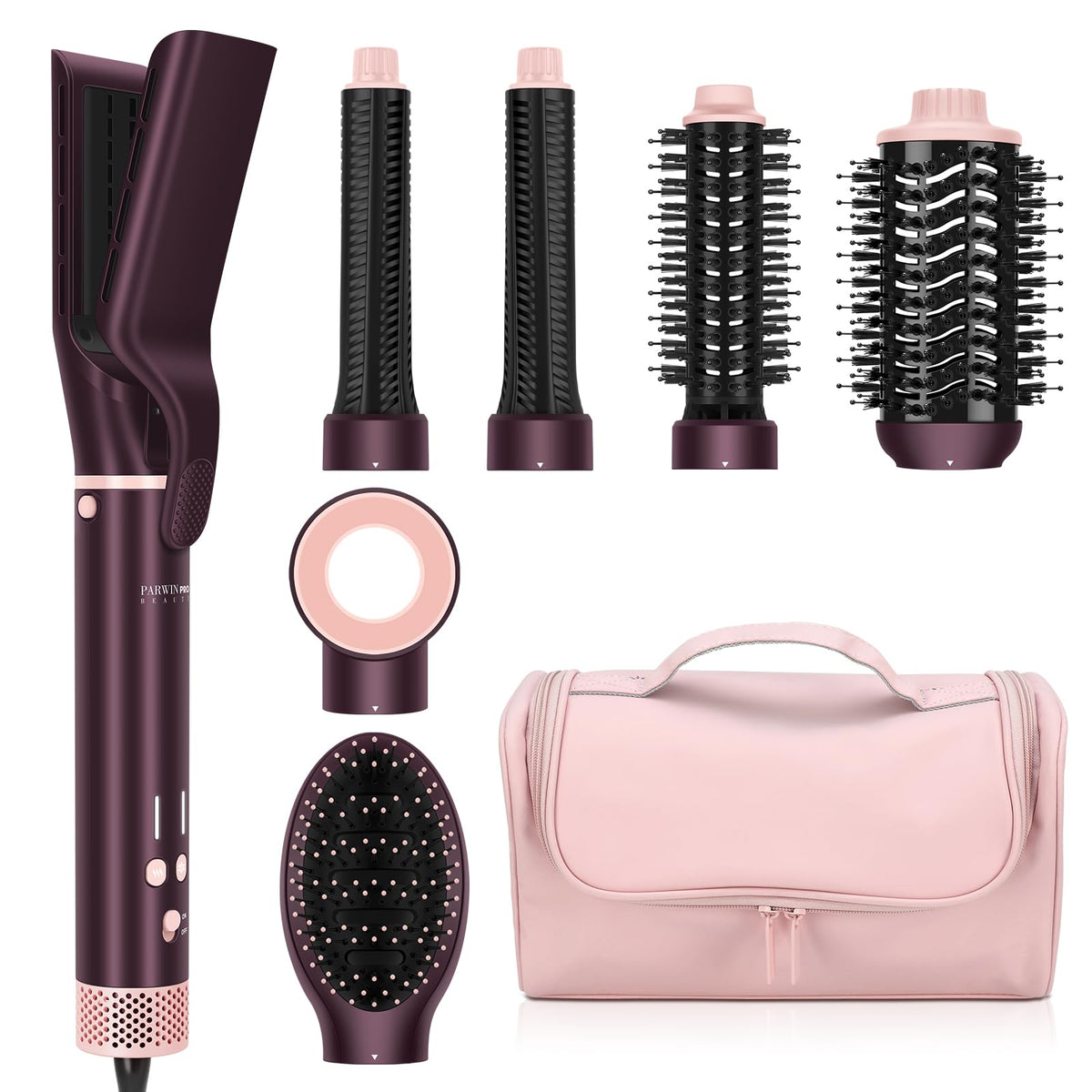 PARWIN PRO BEAUTY MaxAIR 2.0 packaging highlights a versatile travel-ready multi-styler.