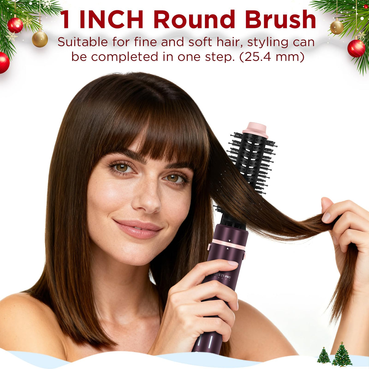 PARWIN PRO BEAUTY MaxAIR 2.0 round brush smooths and shapes strands.