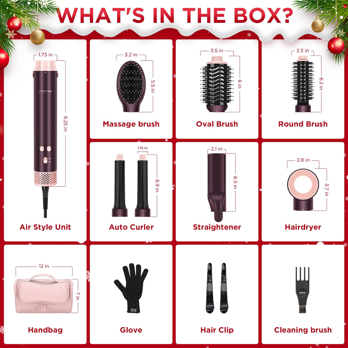 PARWIN PRO BEAUTY MaxAIR 2.0 storage bag keeps the set organized on the go.