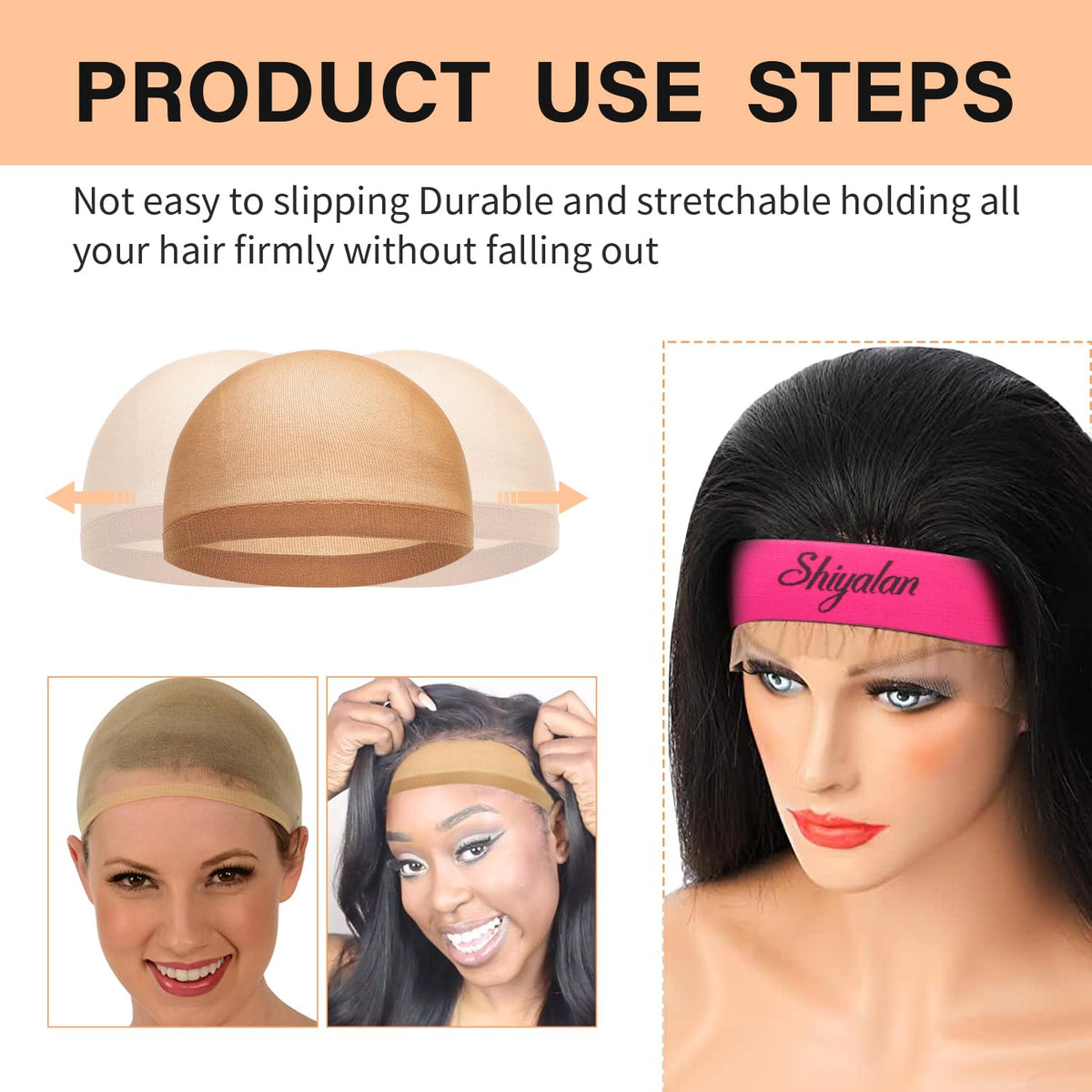 Lace band included with PasaRose set for secure wig styling