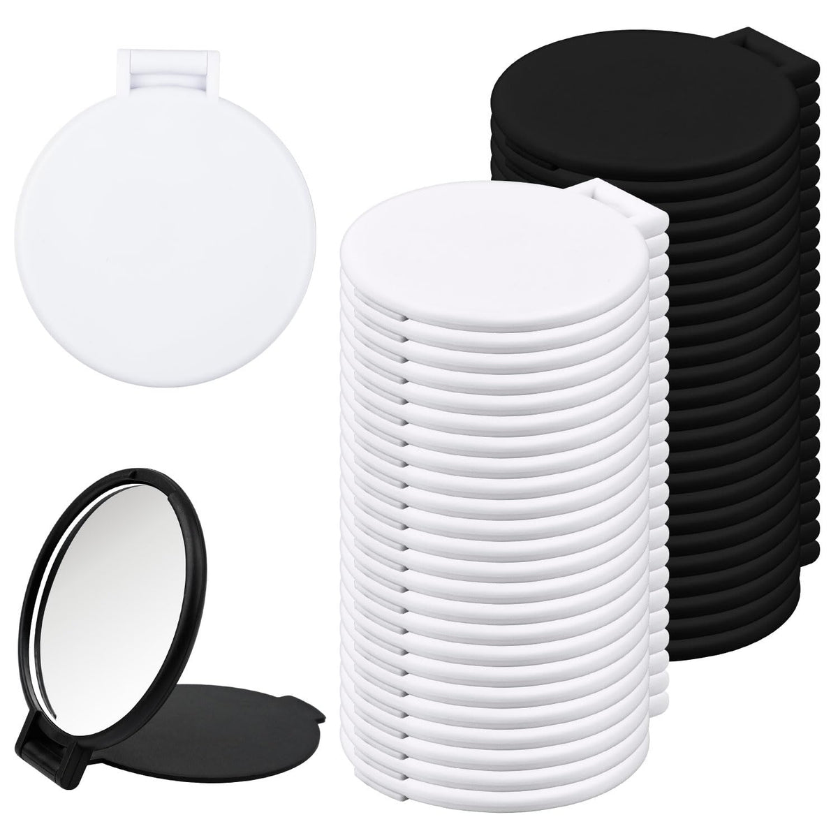 Pasonly 50-pack compact mirrors bulk for daily use and gifting.