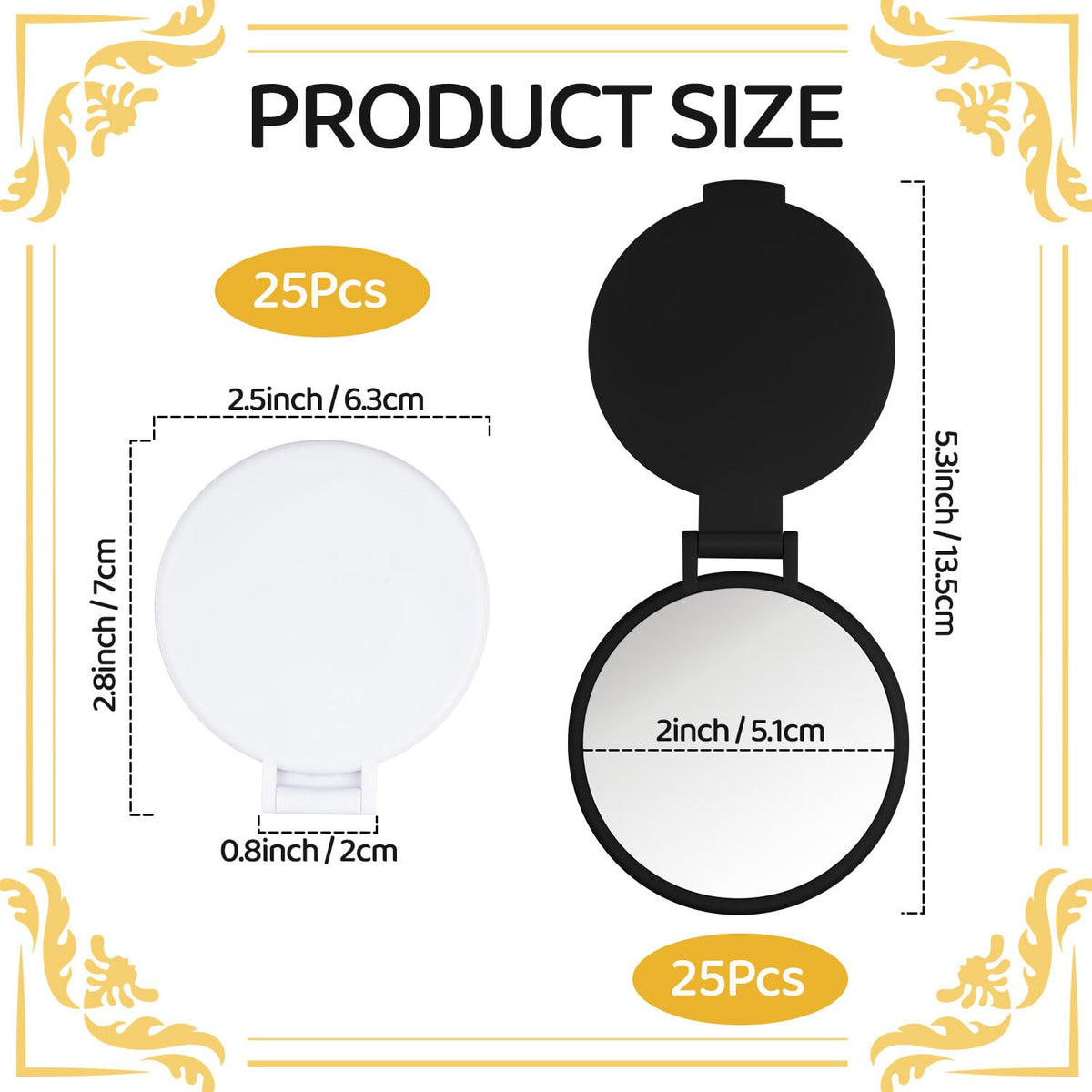 Pasonly compact mirror in a purse for quick touch-ups on the go.