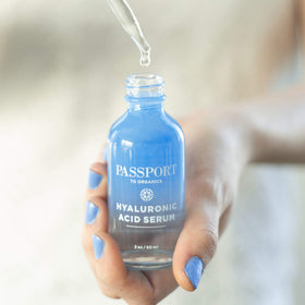 Made in USA Passport to Organics packaging emphasizing quality and green chemistry