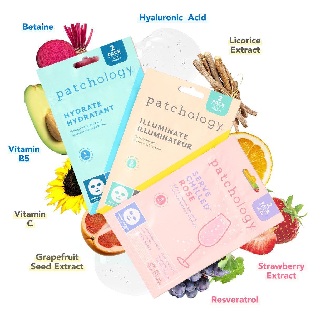 Patchology renewing mask with strawberry extract calms and renews