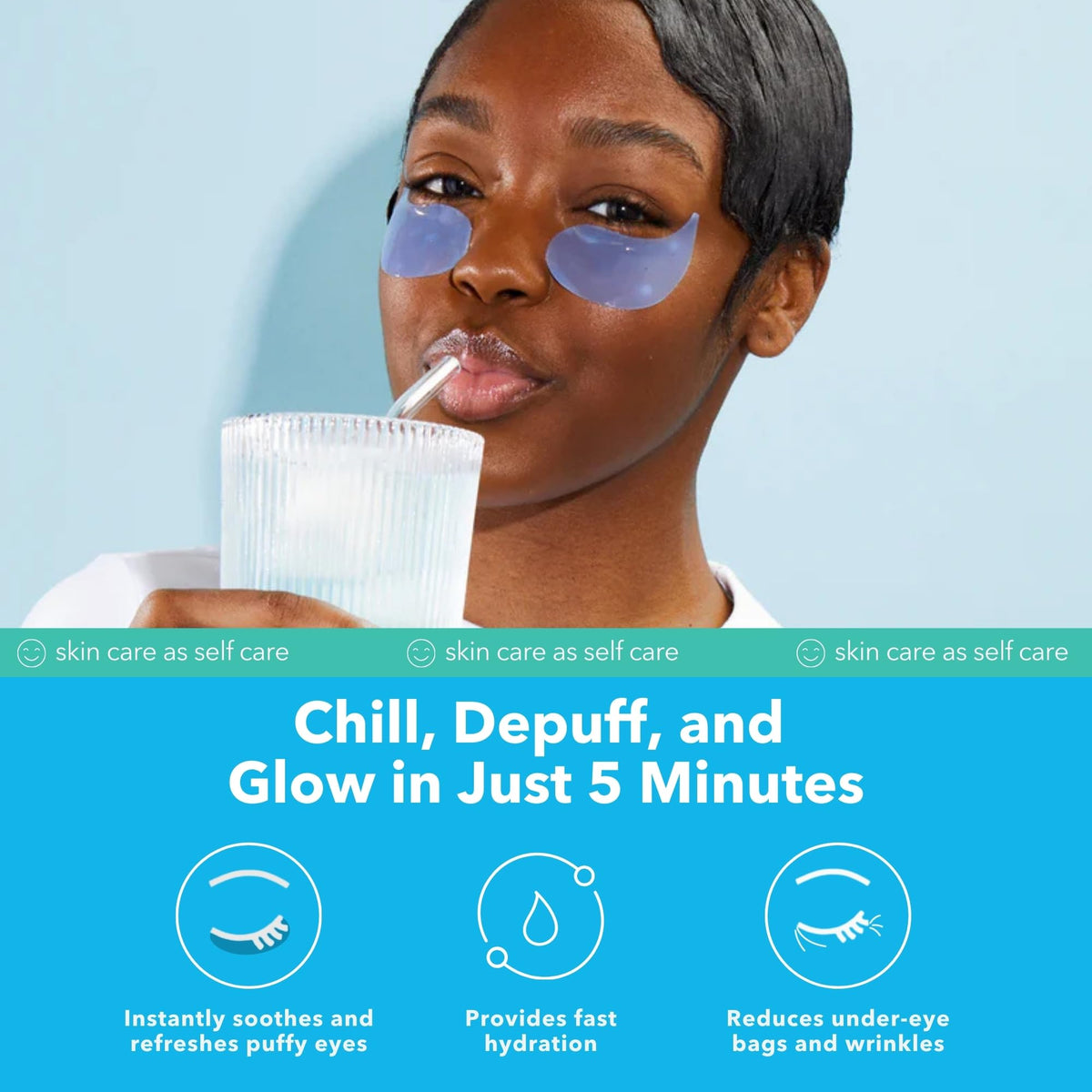 Patchology Serve Chilled On Ice gel texture delivering cooling sensation.
