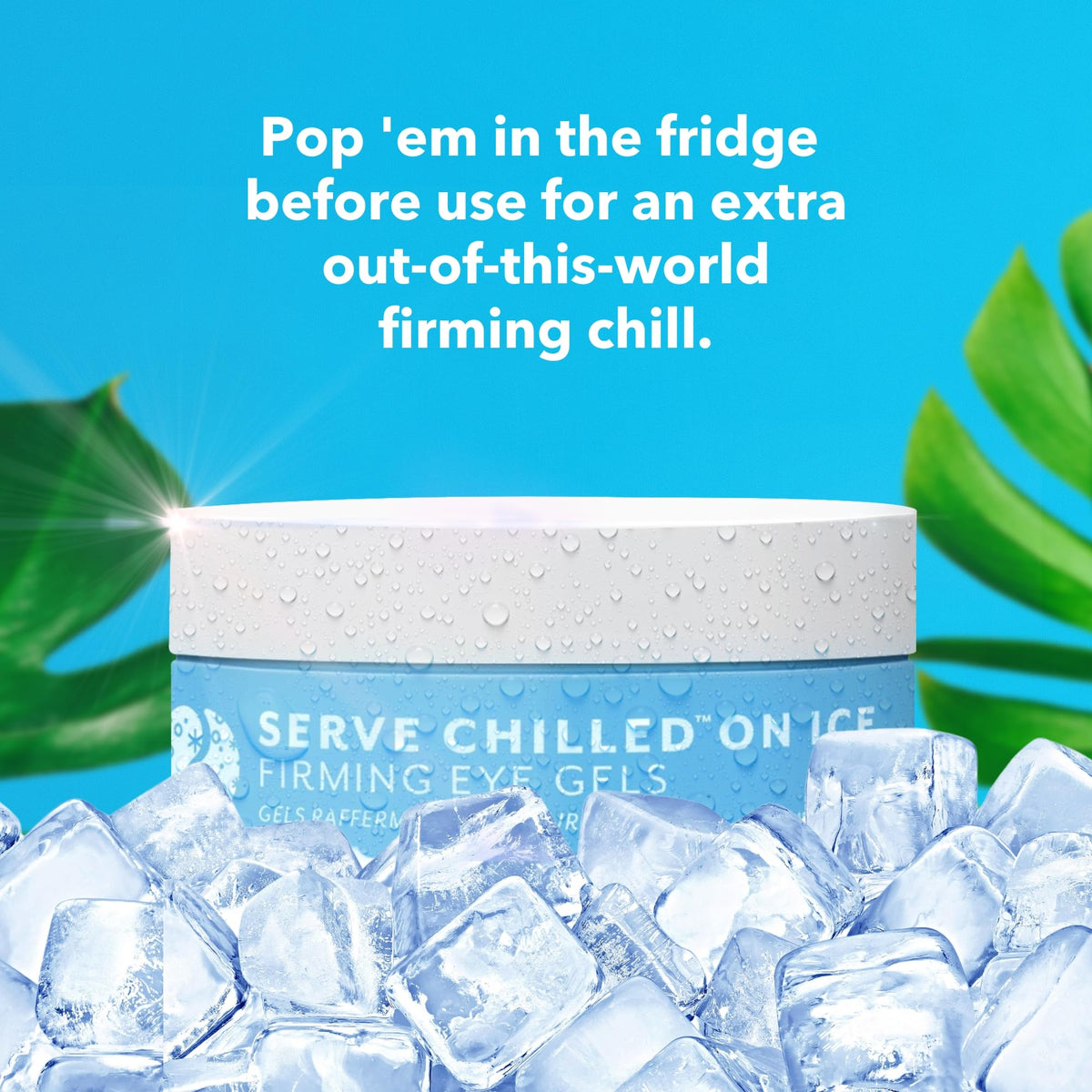 Patchology Serve Chilled On Ice eye masks in compact travel-friendly packaging.