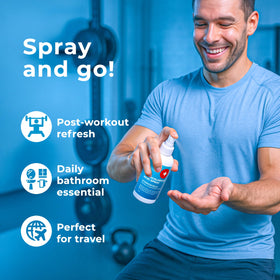 PatchRx hypochlorous spray on bathroom counter for routine skin care