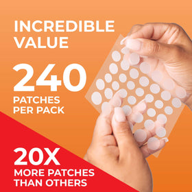 PatchRx hydrocolloid patch absorbs exudate to keep the blemish clean.