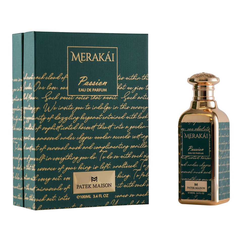 Patek Maison Merakai Passion bottle spray, unisex fragrance for everyday wear.