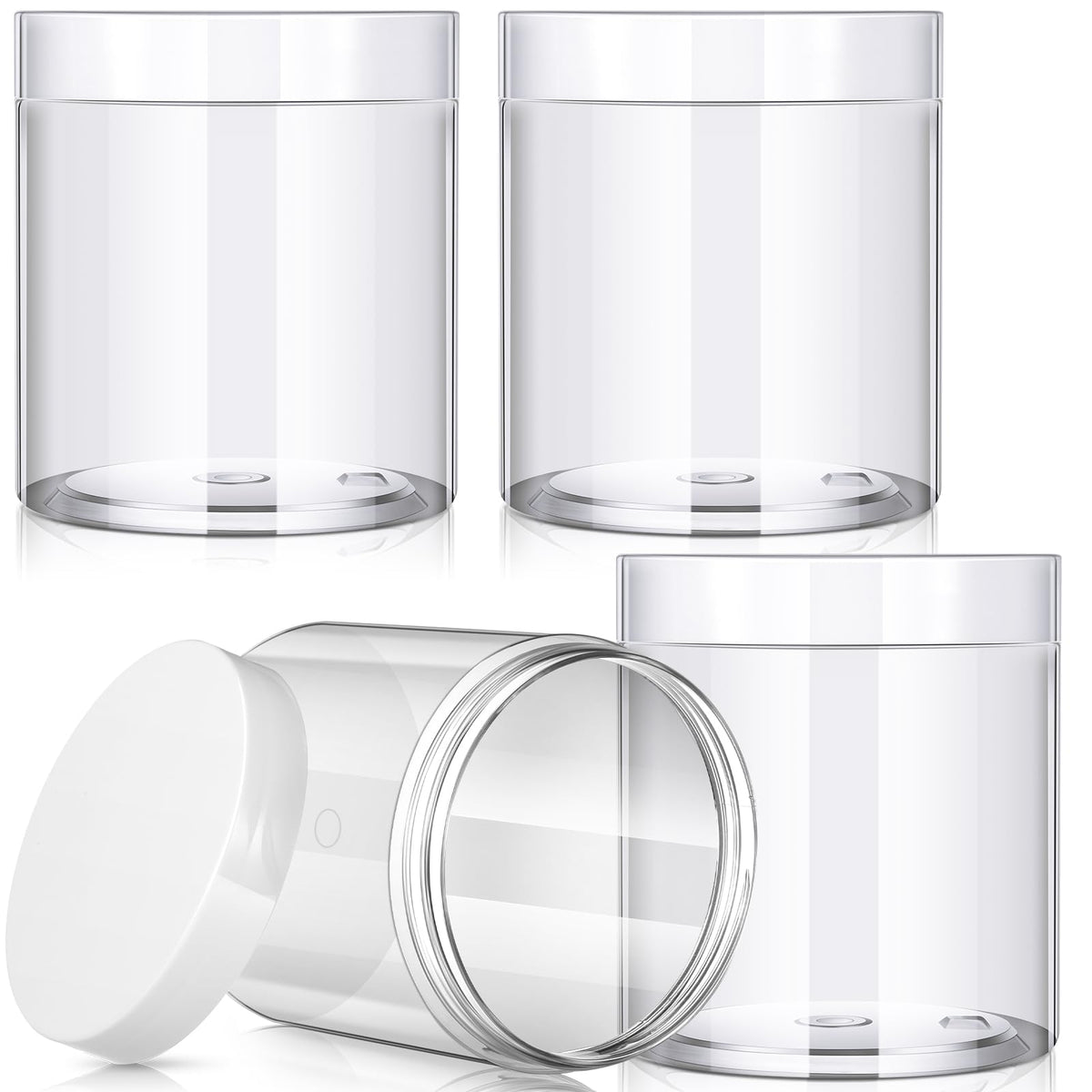Patelai 4-piece round wide-mouth jar set with leak-proof design for 16 oz storage