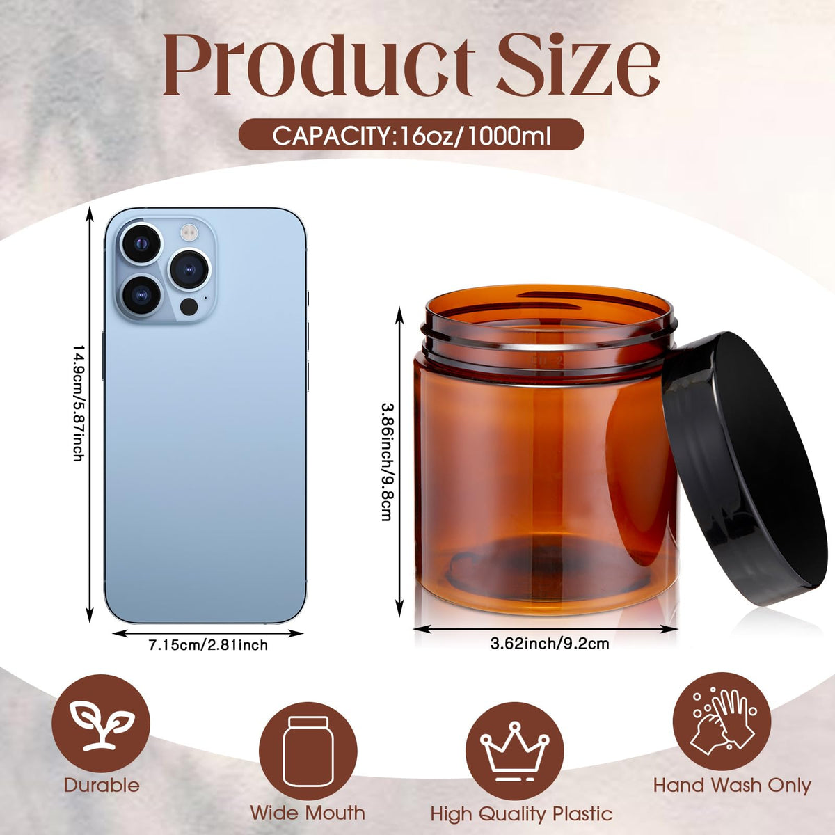Patelai amber jar open with lid off for easy access to cosmetics