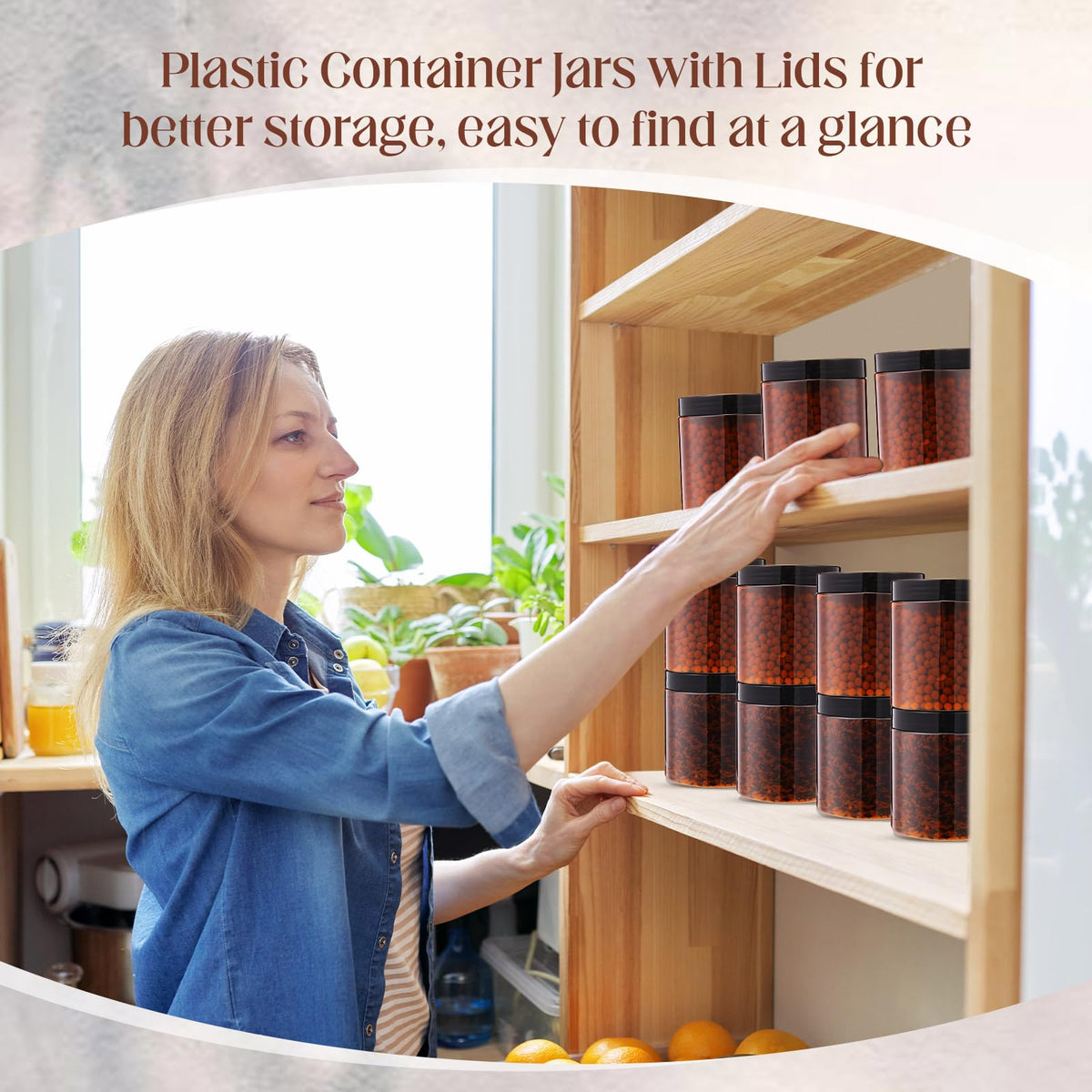 Patelai amber jar side profile, durable PET construction