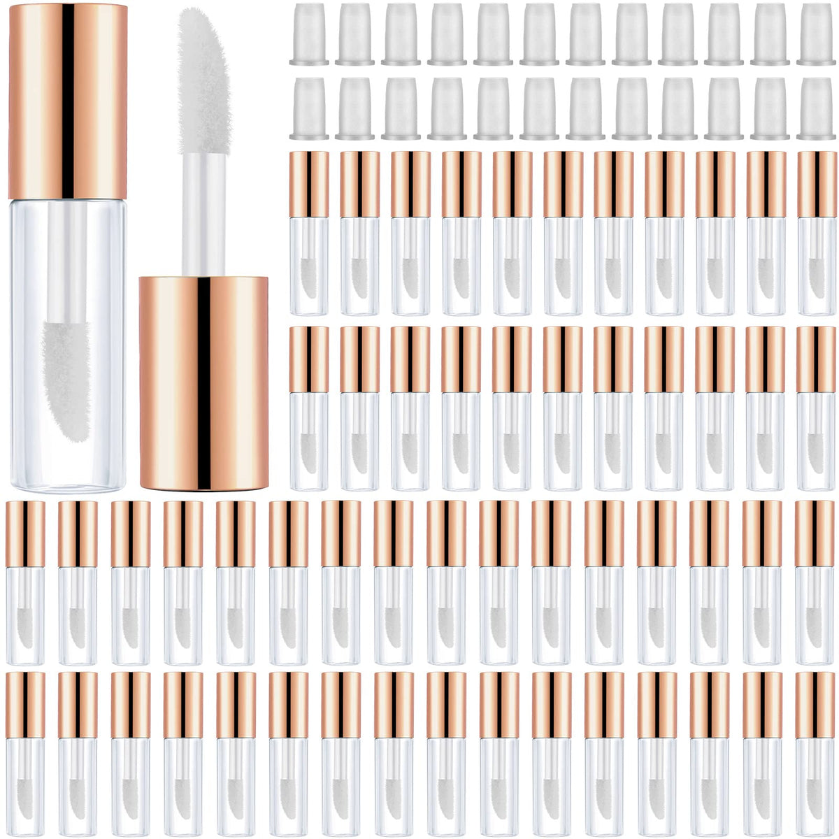 Patelai clear mini lip gloss tubes with 1.2ml capacity, ideal for DIY lip gloss on the go.