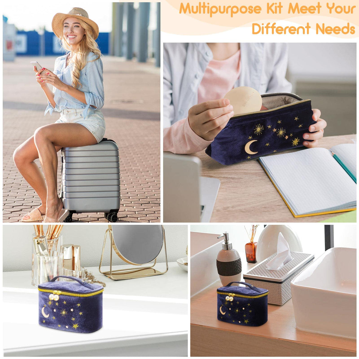 Patelai giftable makeup bag navy stars, perfect as a thoughtful present
