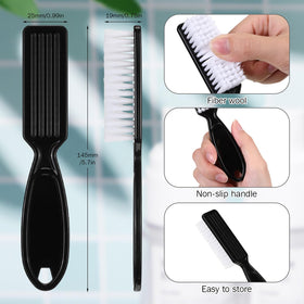 Patelai handle grip nail brushes with black handles for comfortable cleaning.