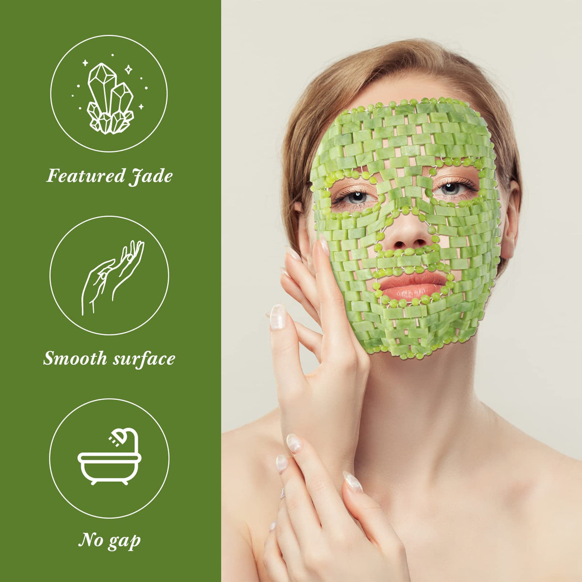 Patelai Jade Facial Mask closeup with polished jade surface.